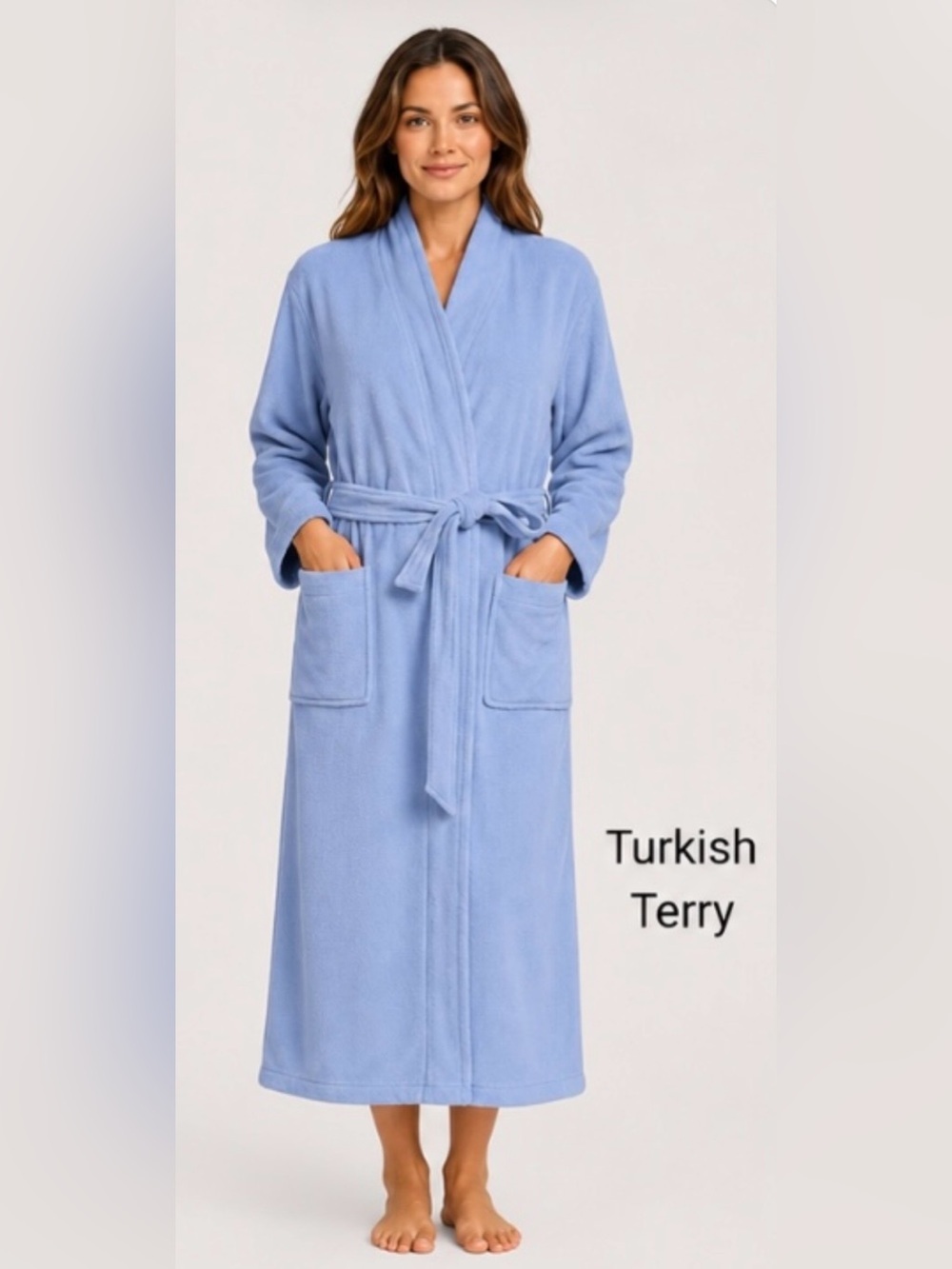 LANDSEND Wms Plus Cozy Plush Long Fleece Robe